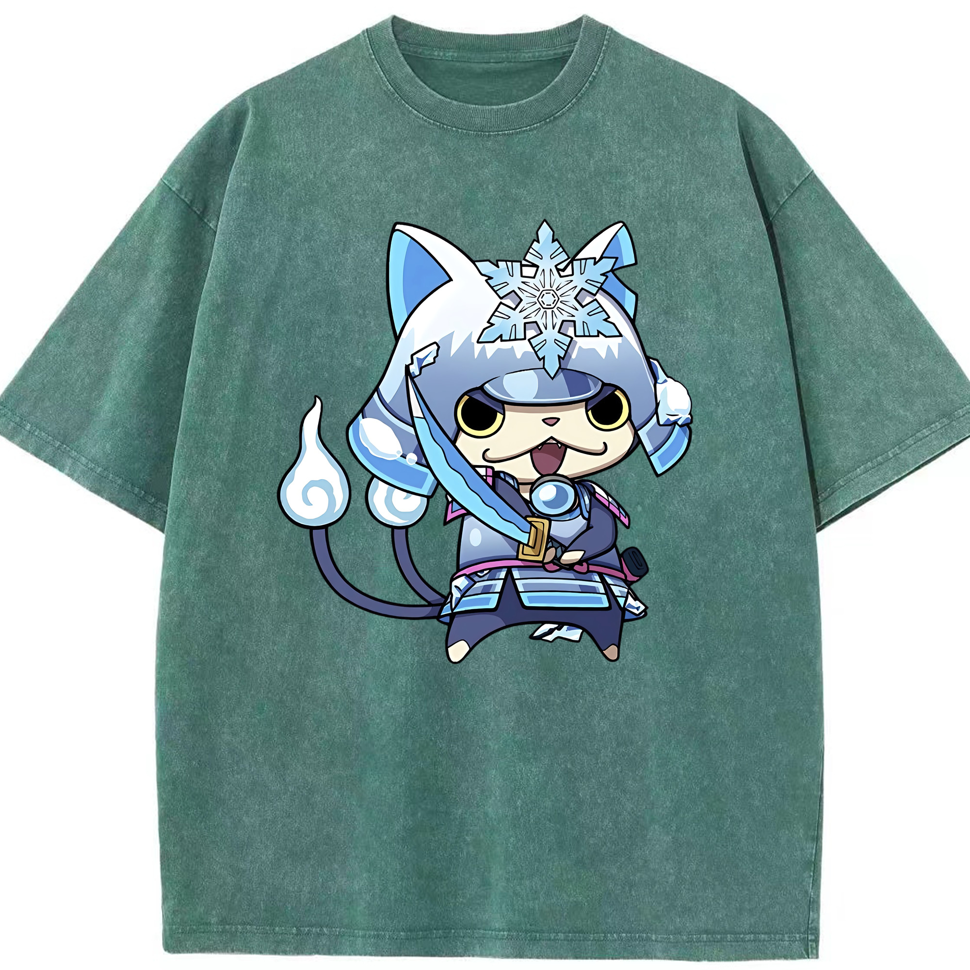 （画像用） 妖怪ウォッチ Yo-kai Watch 綿100% ヴィンテージ風 半袖Tシャツ（フロントプリント）